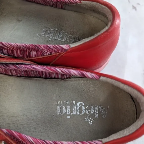 Alegria Mary Jane Womens Size 38 US 8 Gem Red Pink Leather Shoes Sandal