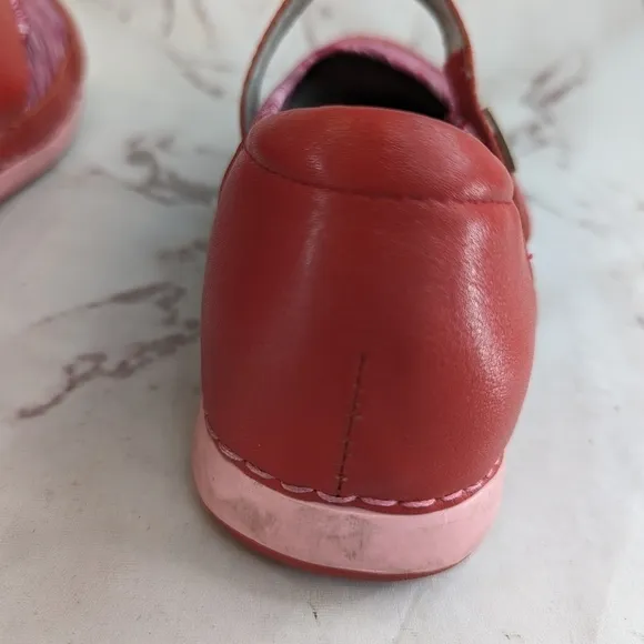 Alegria Mary Jane Womens Size 38 US 8 Gem Red Pink Leather Shoes Sandal