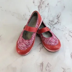 Alegria Mary Jane Womens Size 38 US 8 Gem Red Pink Leather Shoes Sandal