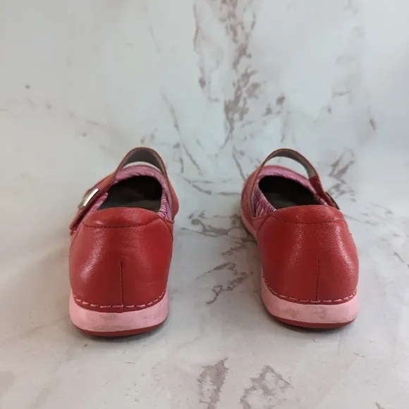 Alegria Mary Jane Womens Size 38 US 8 Gem Red Pink Leather Shoes Sandal