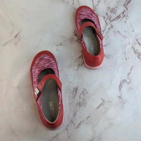 Alegria Mary Jane Womens Size 38 US 8 Gem Red Pink Leather Shoes Sandal