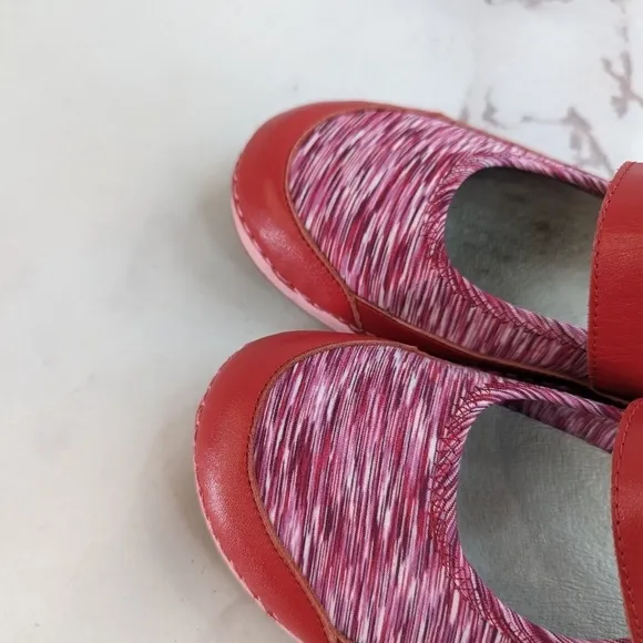 Alegria Mary Jane Womens Size 38 US 8 Gem Red Pink Leather Shoes Sandal
