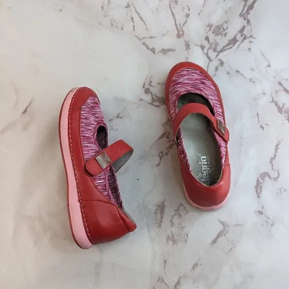 Alegria Mary Jane Womens Size 38 US 8 Gem Red Pink Leather Shoes Sandal