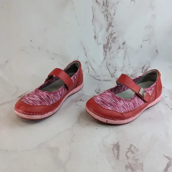 Alegria Mary Jane Womens Size 38 US 8 Gem Red Pink Leather Shoes Sandal