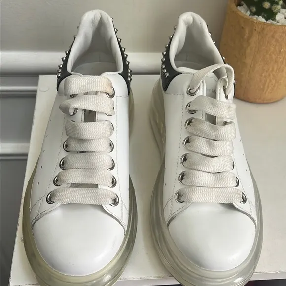 Alexander McQueen White Studded Women's Sneakers Size 37/ US 7