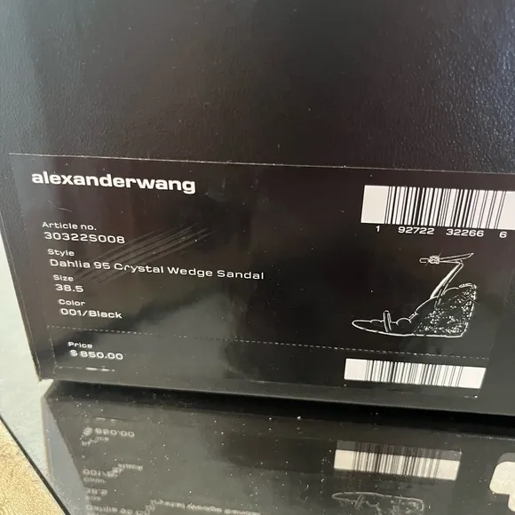 ALEXANDER WANGBlack Crystal Dahlia 95 Wedge Heels