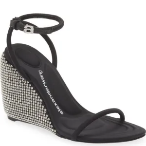 ALEXANDER WANGBlack Crystal Dahlia 95 Wedge Heels