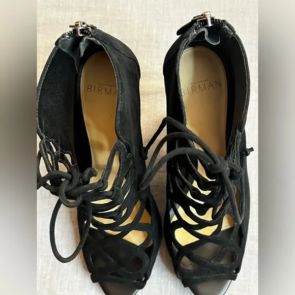 Alexandre Birman Black Suede Caged Sandals