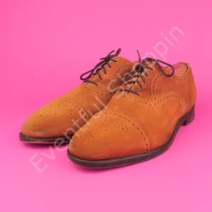 Alfred Sargent Highgrove Suede Brogue Captoe Oxfords in Snuff Size 8.5