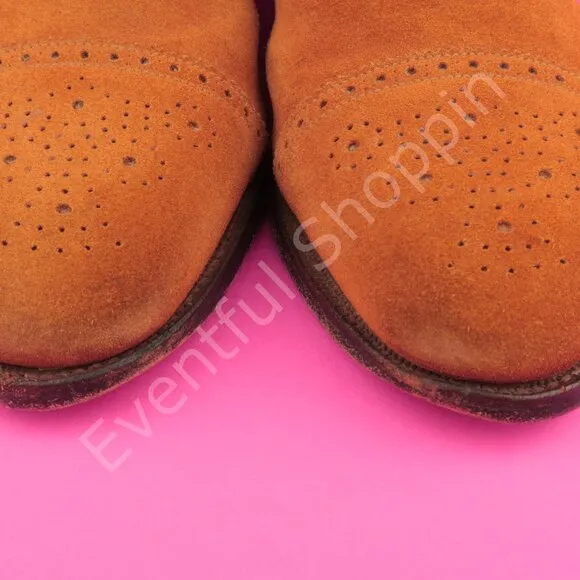 Alfred Sargent Highgrove Suede Brogue Captoe Oxfords in Snuff Size 8.5