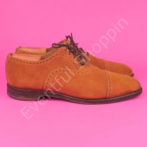 Alfred Sargent Highgrove Suede Brogue Captoe Oxfords in Snuff Size 8.5