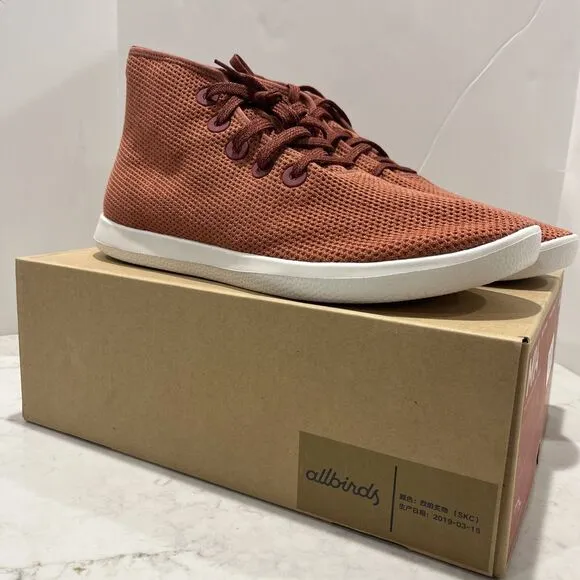 Allbirds Mens 14 Tree Topper High Top Shoes Burnt Orange Casual Sneakers NWB