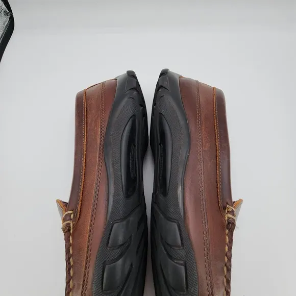 Allen Edmonds Boulder Driving Shoes Mens 9.5 D Brown Leather Stitched Moccasin