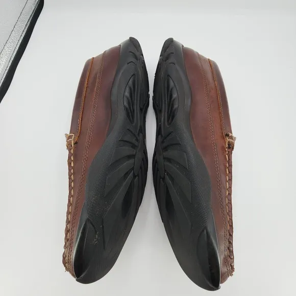 Allen Edmonds Boulder Driving Shoes Mens 9.5 D Brown Leather Stitched Moccasin