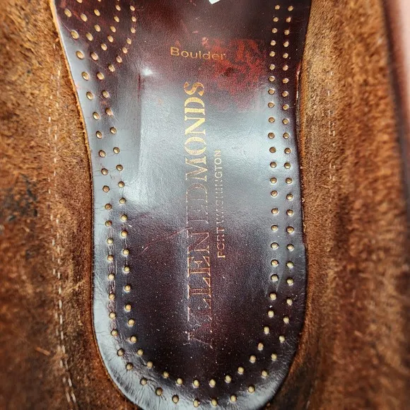 Allen Edmonds Boulder Driving Shoes Mens 9.5 D Brown Leather Stitched Moccasin