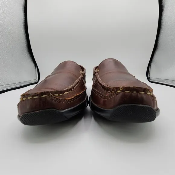 Allen Edmonds Boulder Driving Shoes Mens 9.5 D Brown Leather Stitched Moccasin