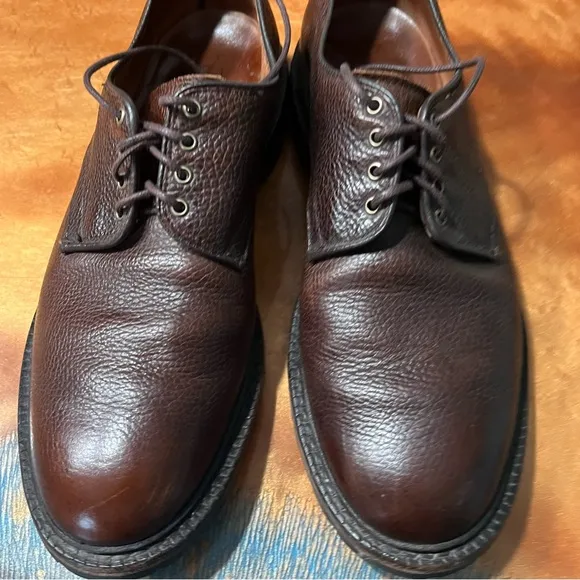Allen Edmonds Brown Pebbled Leather Tobywing Oxford Shoes size 9.5 Handcrafted
