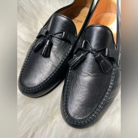 Allen Edmonds Leather Tassel Loafers Urbino Size 8.5 Black Slip On Dress Shoes