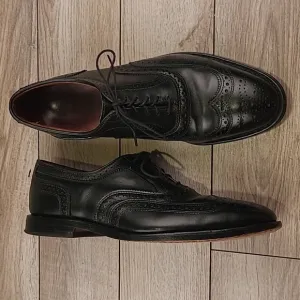 ALLEN EDMONDS McAllister Black Leather Sz 9 D Wing Tip‎ Lace Up Mens Shoes