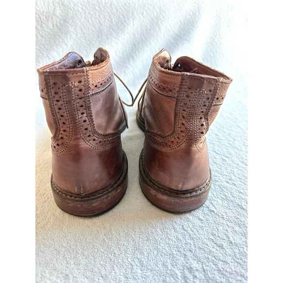 ALLEN EDMONDS Mens Cronmok Brown Size 11.5 B Wingtip Brogue Leather Ankle Boots
