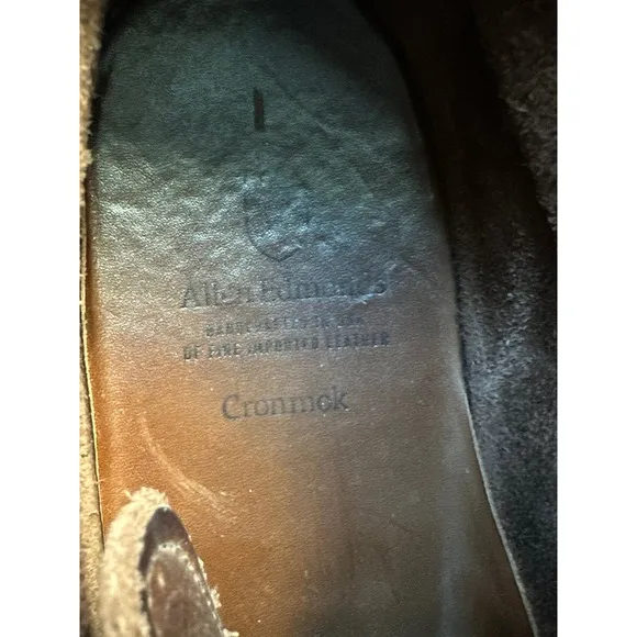 ALLEN EDMONDS Mens Cronmok Brown Size 11.5 B Wingtip Brogue Leather Ankle Boots