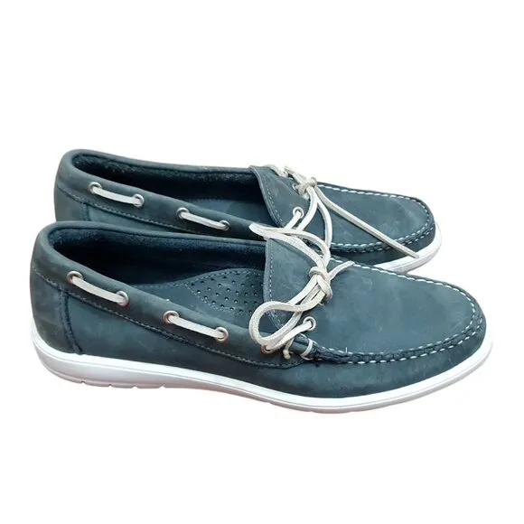 Allen Edmonds Men's Ely Leather Boat Shoes with Ties Size 7.5 D