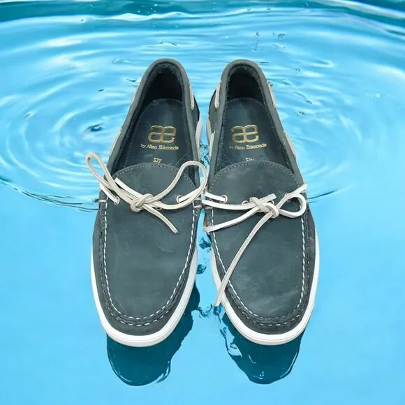 Allen Edmonds Men's Ely Leather Boat Shoes with Ties Size 7.5 D