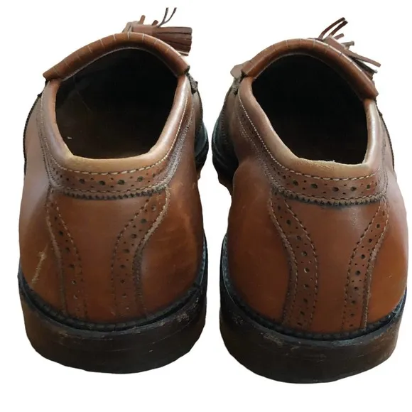 Allen Edmonds shoes Bridgeton Oak Leather Tassel Shawl Loafers Mens Sz 11.5 D
