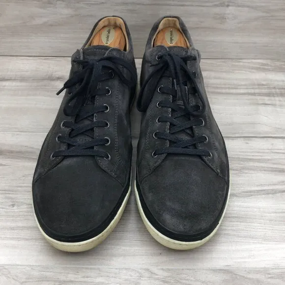 Allen Edmonds Shoes Mens 13D Porter Gray Suede Lace Up Sneakers
