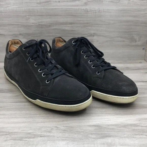 Allen Edmonds Shoes Mens 13D Porter Gray Suede Lace Up Sneakers