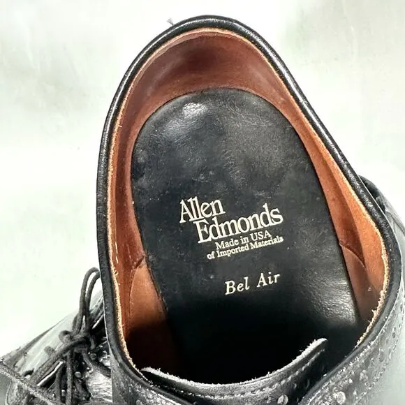 Allen Edmonds Shoes Mens Size 13 D Bel Air Black Wingtip Leather Oxford