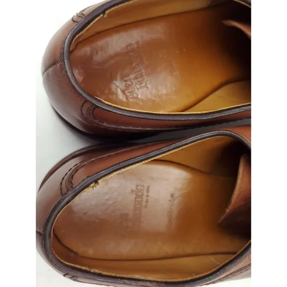 ALLEN EDMONDS STOCKBRIDGE 3754 Chile Brown Leather Ox Shoes Sz 12 D $325