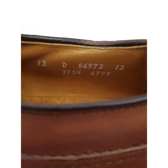 ALLEN EDMONDS STOCKBRIDGE 3754 Chile Brown Leather Ox Shoes Sz 12 D $325