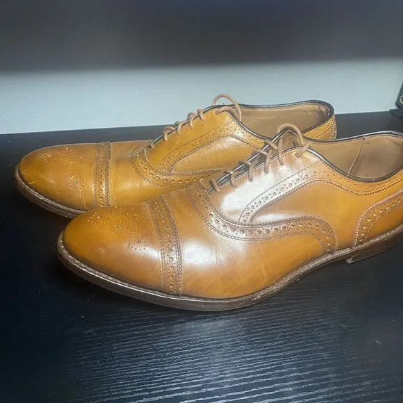 Allen Edmonds Strand Cap Toe Oxford Lace Up Walnut Brown Leather Shoes Size 14