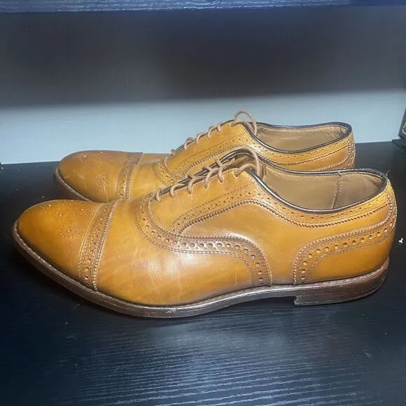 Allen Edmonds Strand Cap Toe Oxford Lace Up Walnut Brown Leather Shoes Size 14