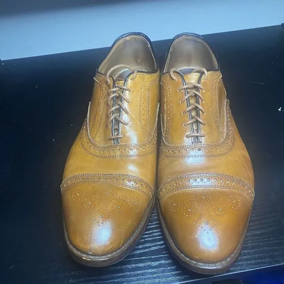 Allen Edmonds Strand Cap Toe Oxford Lace Up Walnut Brown Leather Shoes Size 14
