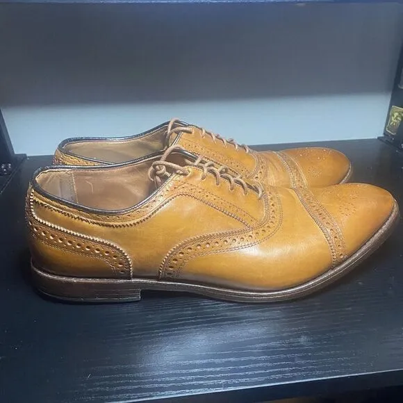 Allen Edmonds Strand Cap Toe Oxford Lace Up Walnut Brown Leather Shoes Size 14
