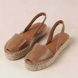 ALOHAS Ibiza handmade espadrille sandals tan size 38/US7.5 IMMACULATE