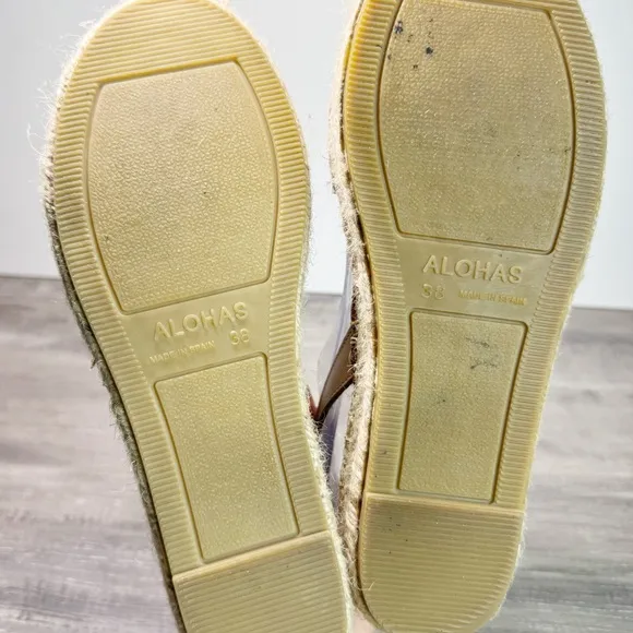 ALOHAS Ibiza handmade espadrille sandals tan size 38/US7.5 IMMACULATE