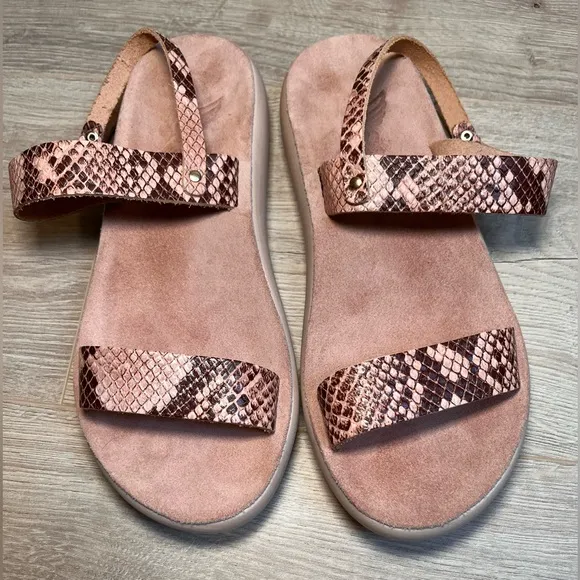 Ancient Greek Sandals Snake Print leather Sandals with comfort sole. EU size 38