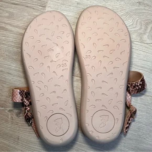 Ancient Greek Sandals Snake Print leather Sandals with comfort sole. EU size 38