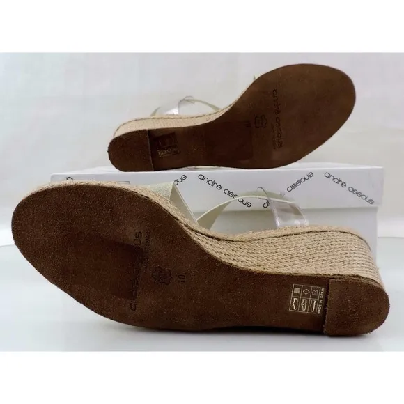 Andre Assous Desi Espadrille Wedge Sandal Platinum Gold