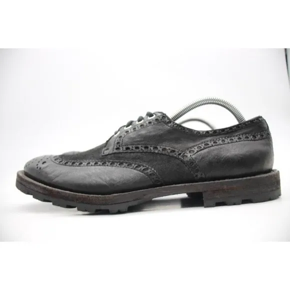 Andrea Ventura Firenze  Men's EU 43 Oxford Wingtip Black Leather Shoes