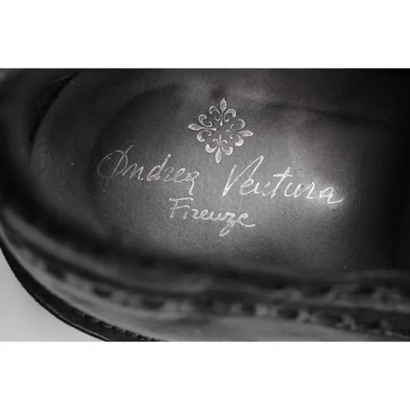Andrea Ventura Firenze  Men's EU 43 Oxford Wingtip Black Leather Shoes