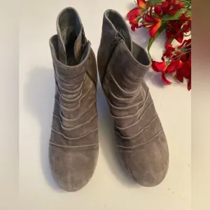 Anesha Gray Suede Leather ankle Boots