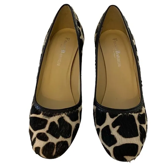 Animal Print Black Cream High Heel Heels Pumps with Pointed Toe