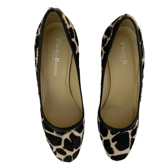 Animal Print Black Cream High Heel Heels Pumps with Pointed Toe