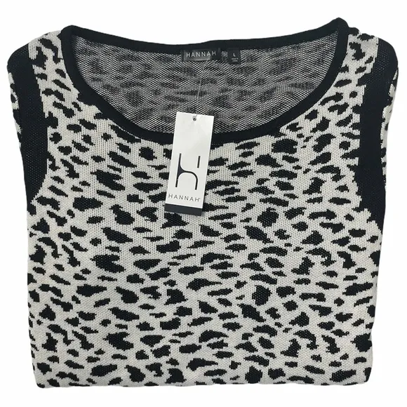 Animal Print Scoop Neck Long Sleeve Dressy Knit
