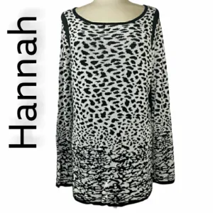 Animal Print Scoop Neck Long Sleeve Dressy Knit