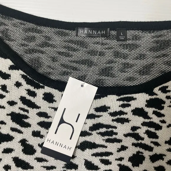 Animal Print Scoop Neck Long Sleeve Dressy Knit